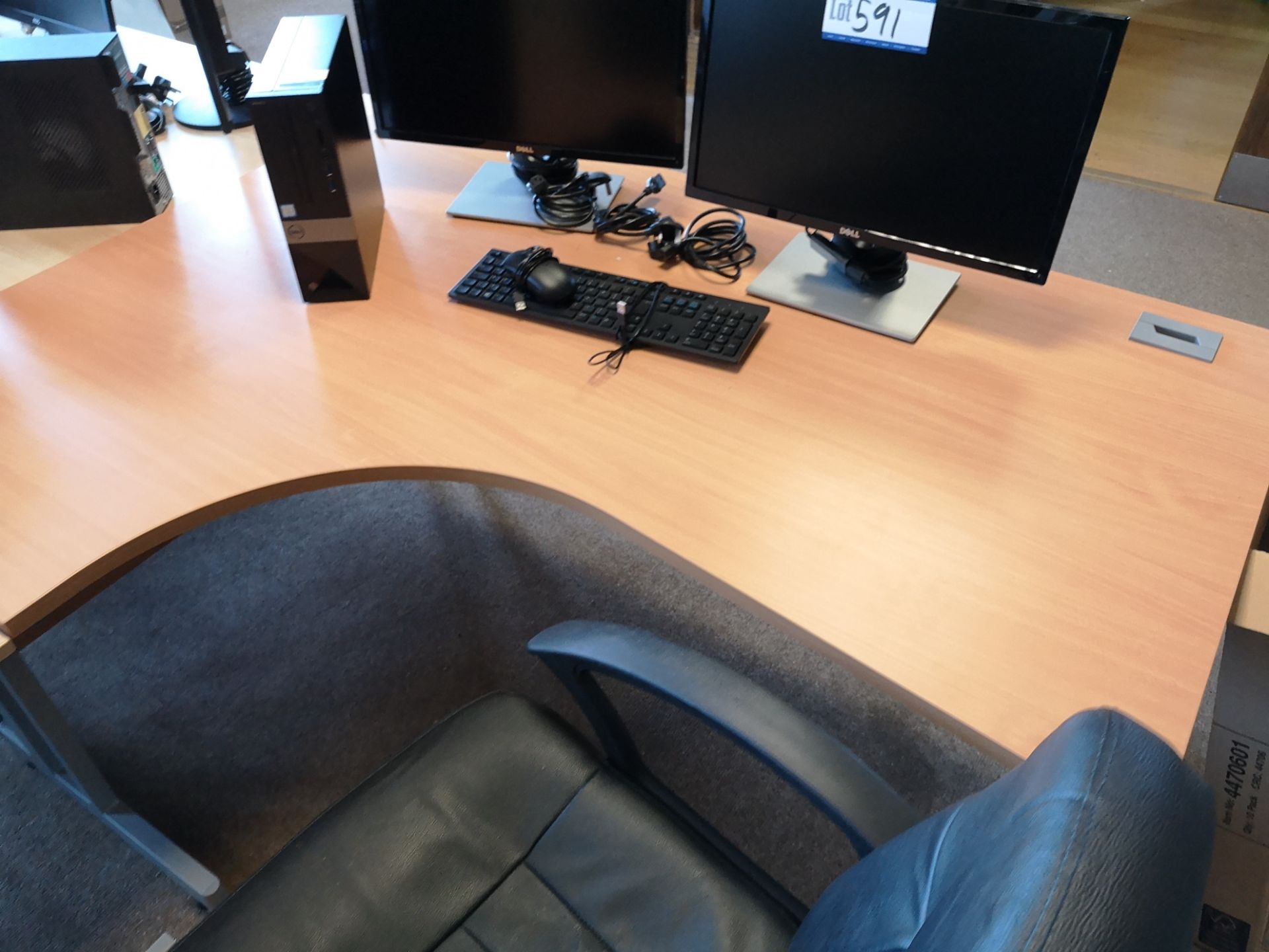 Two Light Oak Veneered Workstations, with two ligh - Image 2 of 3