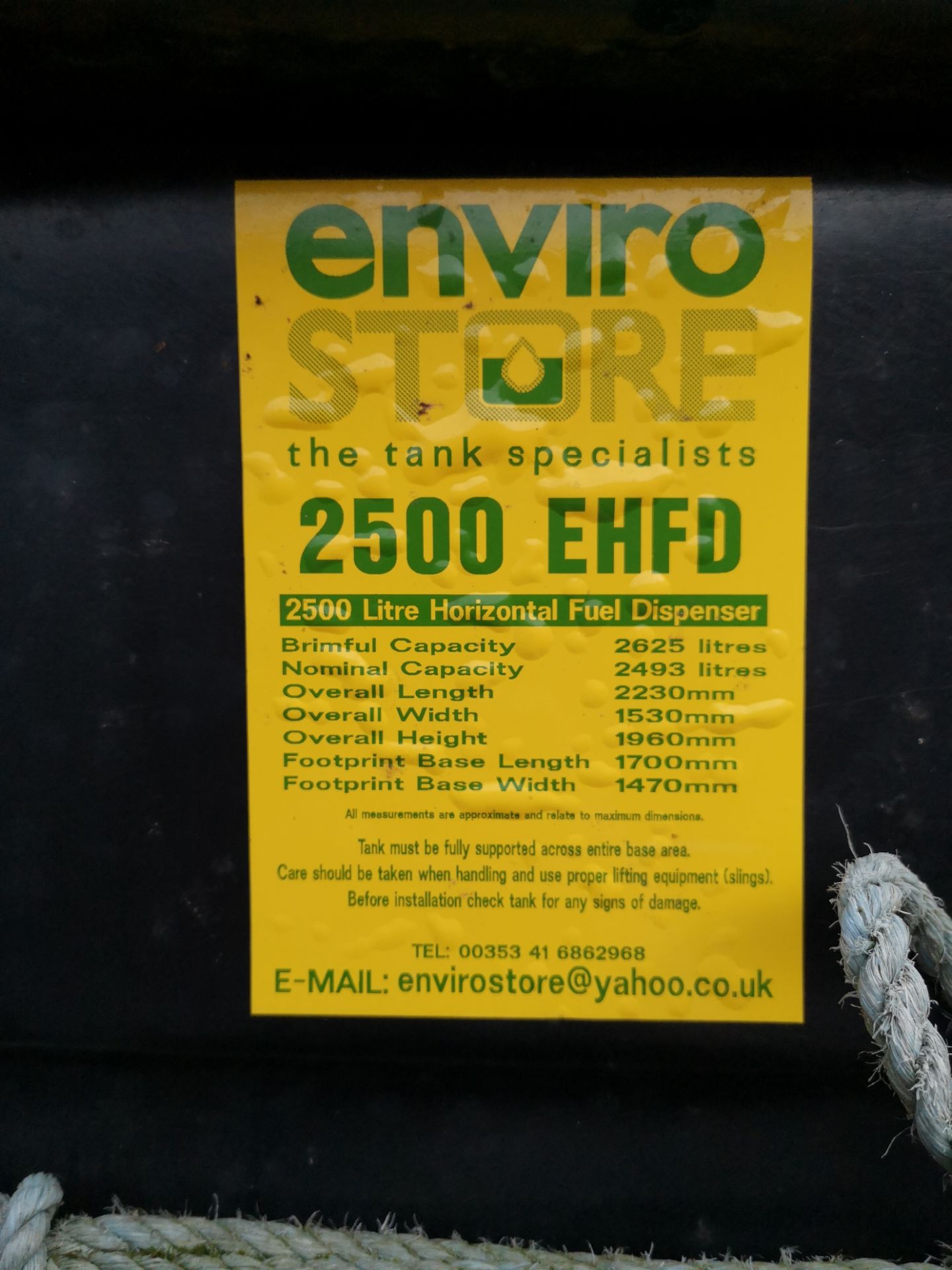 Envirostore 2500 EHFD Bunded Fuel Tank, 2500 litre - Image 2 of 2