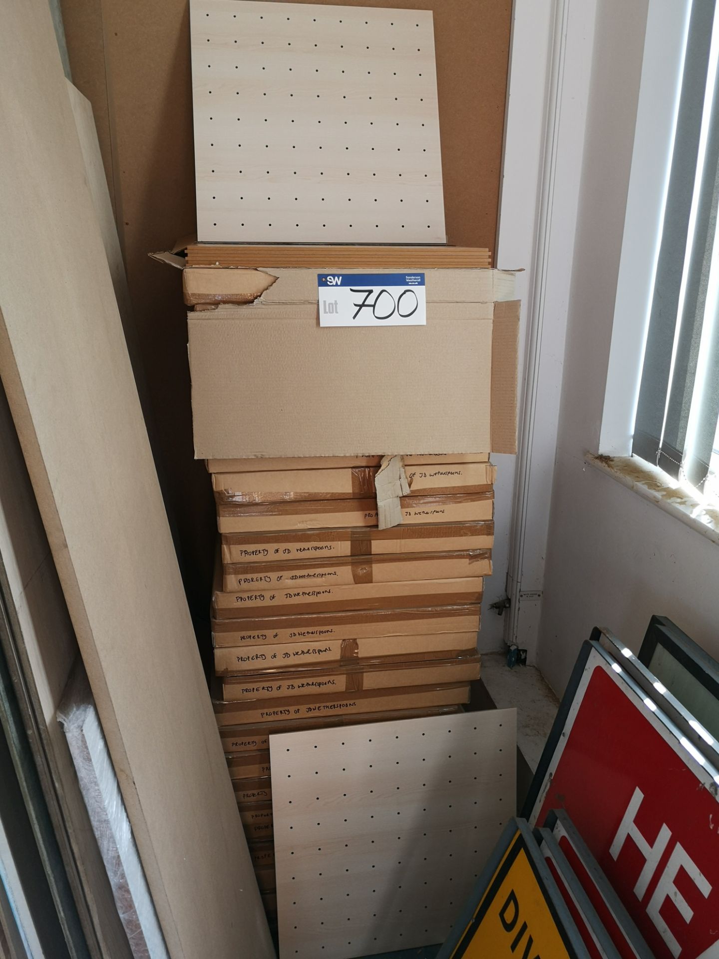 24 Boxes of Perforated Light Oak Veneered MDF Wall