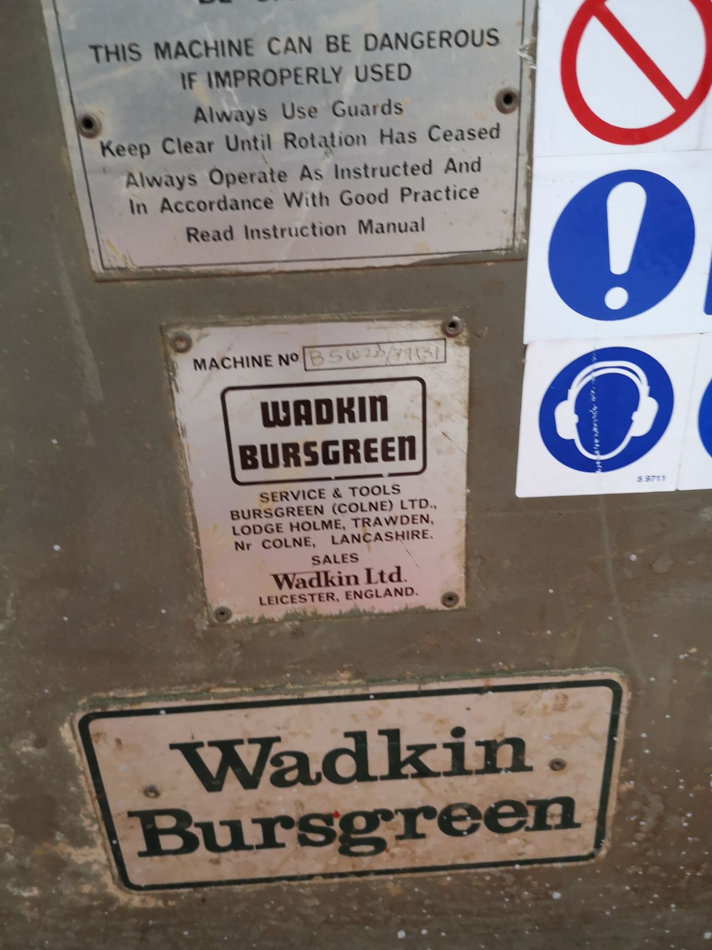 Wadkin Bursgreen BSW20 Panel Saw, machine no. 7915 - Image 3 of 3