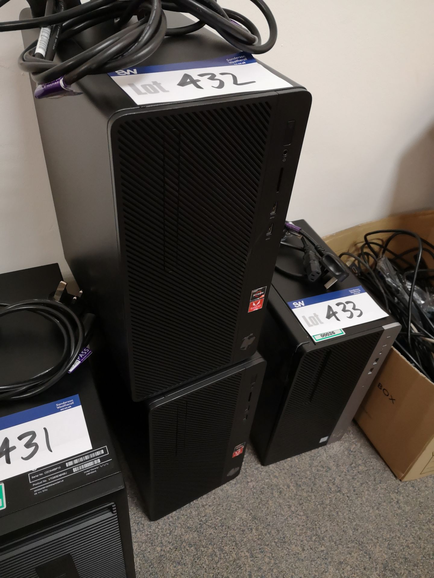 Two HP 285 G3 MT Personal Computers (data on hard