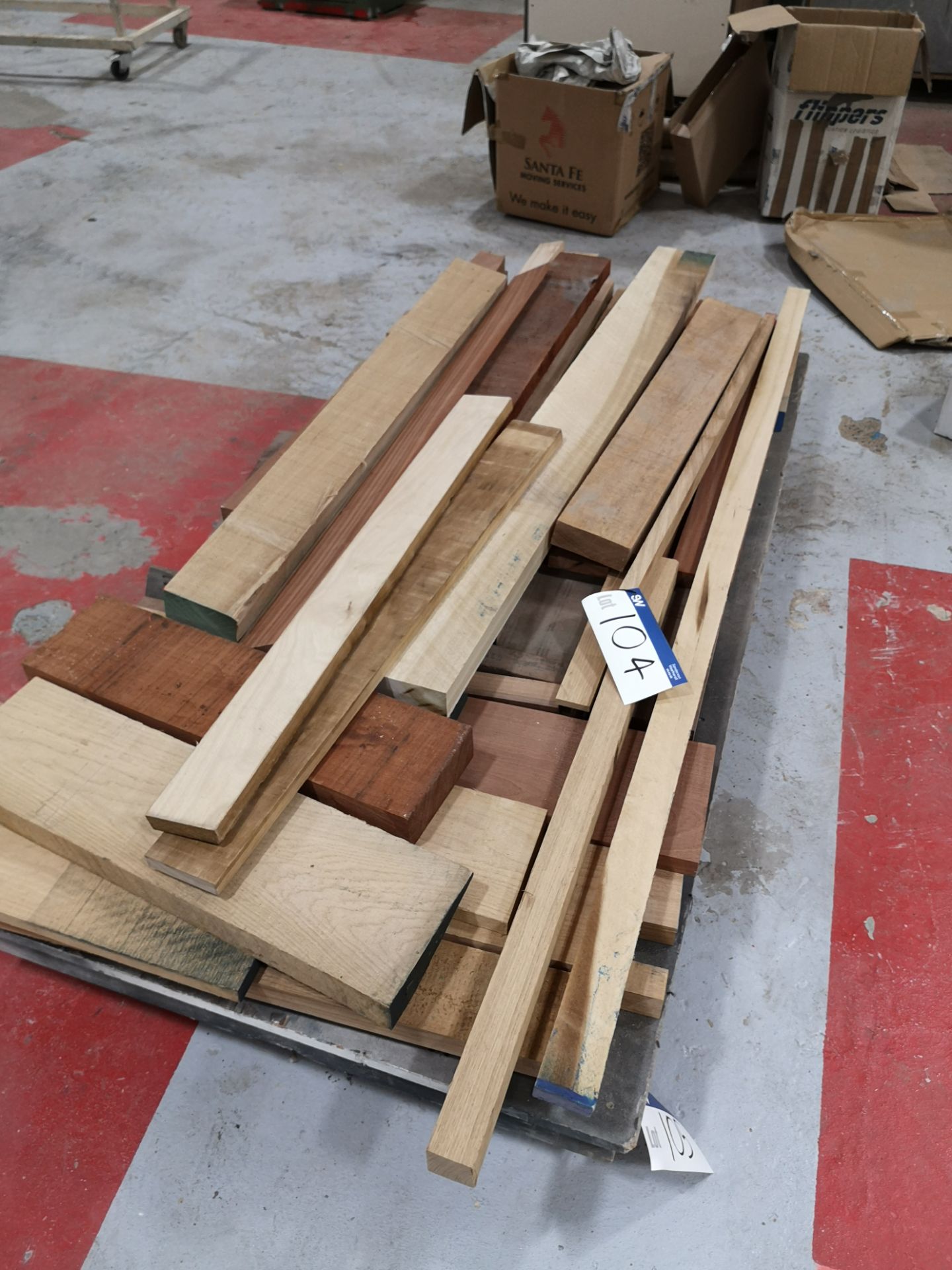 Quantity of Hardwood, various sizes, as set out on