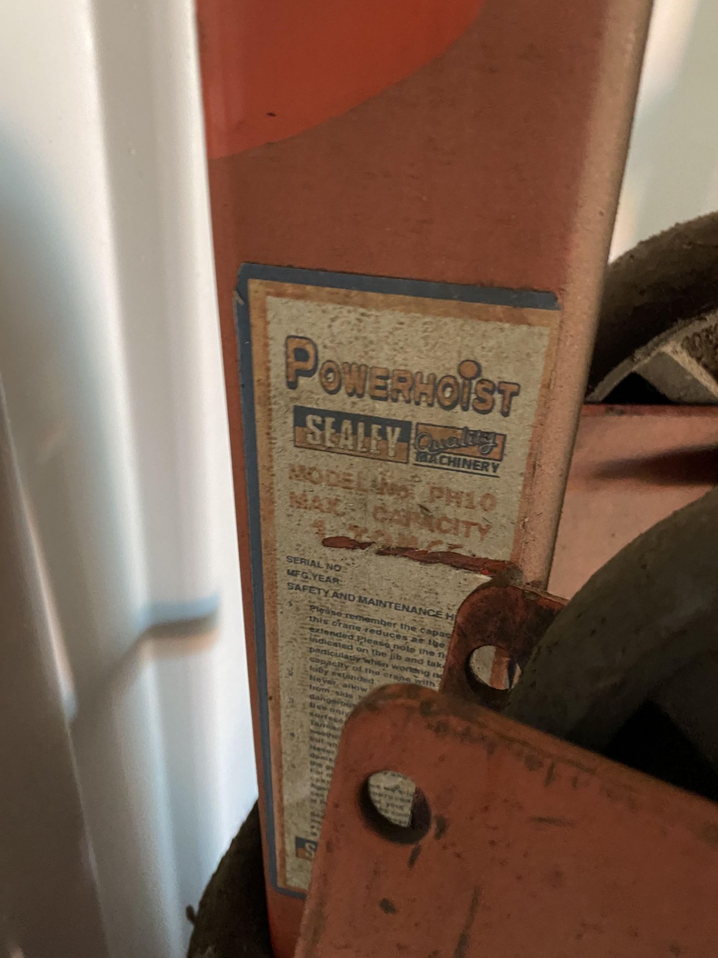 Sealey PowerHoist PH10 Engine Hoist, 1ton cap. - Image 2 of 2