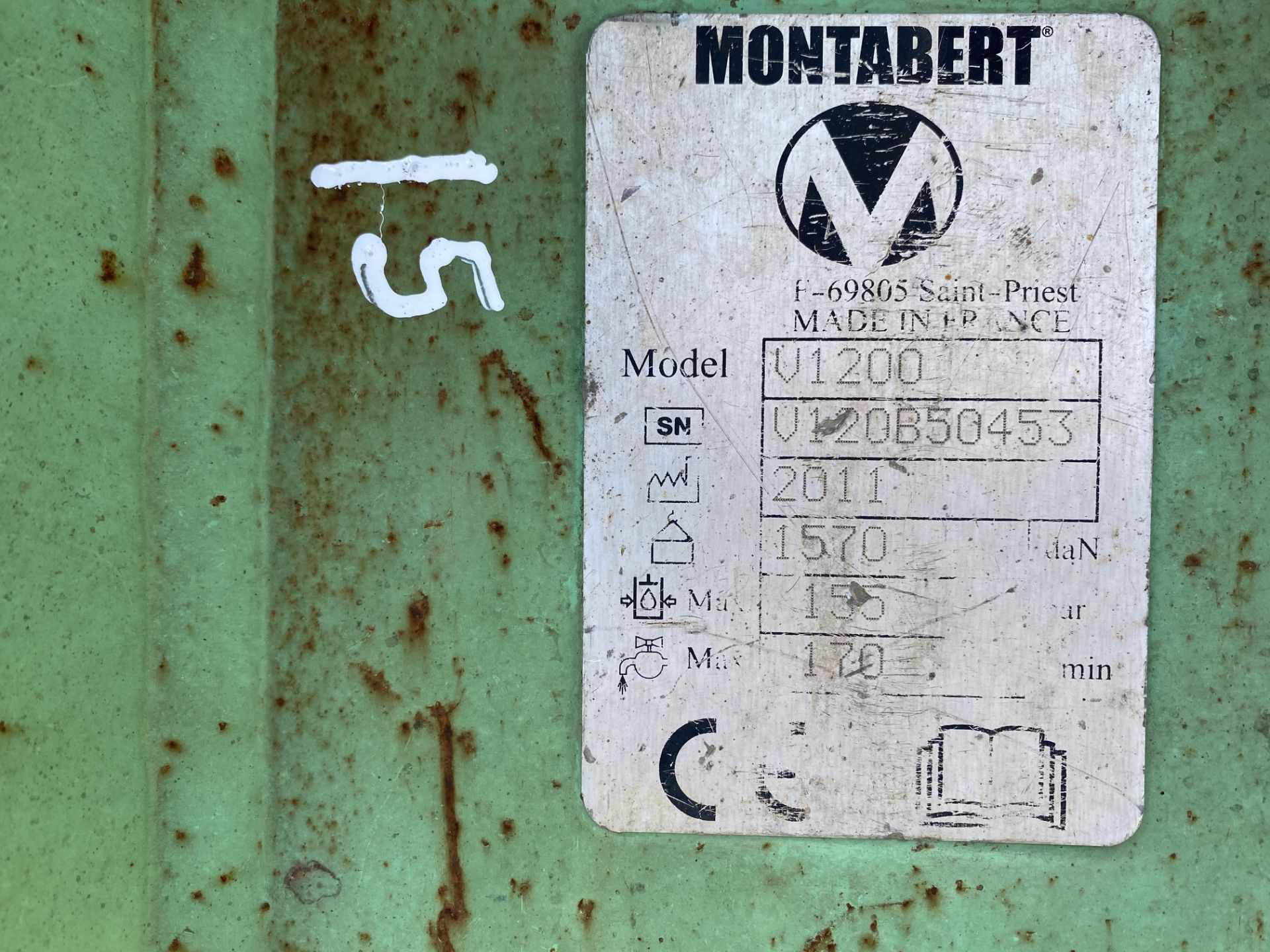 Montabert 1.5 tonne Hydraulic Hammer, serial no. V - Image 3 of 4