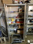 Double Door Stainless Steel Cabinet, with contents