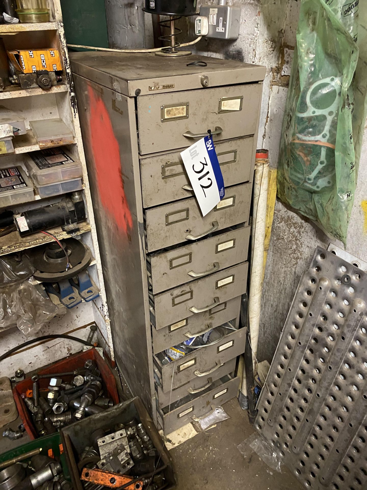 Multi-Compartment Steel Cabinet, with fastenings a