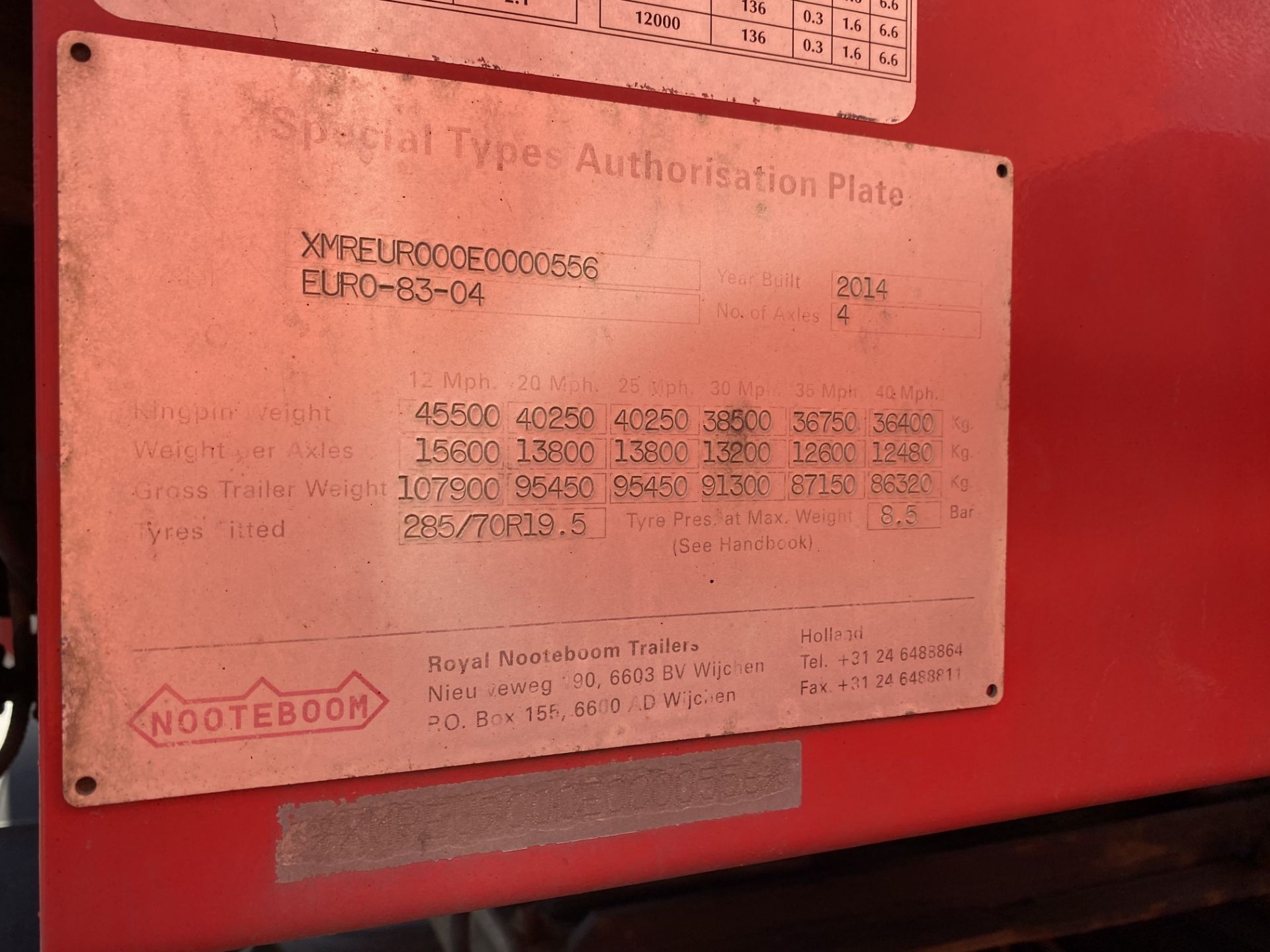 Nooteboom Euro-83-04 FOUR AXLE LOW LOADER TRAILER, - Image 5 of 6