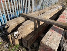 Five Timber Baulks, each approx. 300mm x 300mm x m