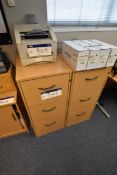 Two x Three Drawer Filing Cabinets, reserve removal until contents cleared