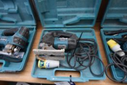 Makita 4340FCT Portable Electric Jigsaw, 110V, in plastic carry case