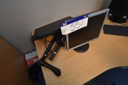 Two Flat Screen Monitors, with desk mount stand