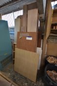 Assorted Timber Panels and Timber Offcuts, leant against wall