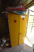 Double Door Steel Cabinet and Contents, including microwave ovens, toasters, irons and water boiler