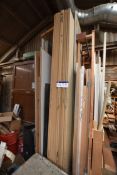 Assorted MDF Sheeting and Worktops, in two sections of timber rack