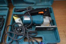 Makita 4304T Portable Electric Jigsaw, 110V, in plastic carry case