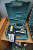 Makita 4350FCT Portable Electric Jigsaw, 110V, in plastic carry case