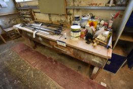 Timber Joiners Bench, fitted vice, approx. 3m long