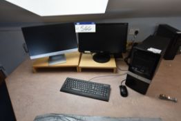 HP PRO 3125MT Computer (hard disc formatted), with two flat screen monitors, keyboard and mouse