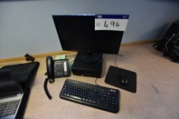 HP Core i3 7th gen Computer, (hard disc formatted) with flat screen monitor, keyboard and mouse