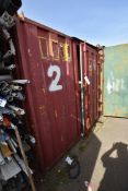 Steel Cargo Container (2), approx. 6m long, reserve removal until contents clear