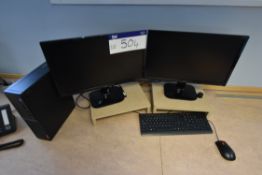 Lenovo V520S Core i5 7th gen Computer, (hard disc formatted), with two flat screen monitors,