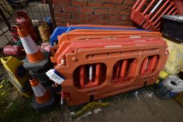 Plastic Road Barriers, with road cones as set out