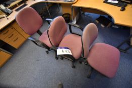 Three Fabric Upholstered Swivel Chairs