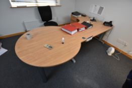 Cantilever Framed Desk, with meeting section, office table and multi drawer cabinet