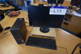 Lenovo ThinkCentre Core i3 7th gen Computer, (hard disc formatted), with one flat screen monitor,