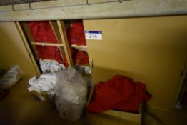 Assorted Branded Workwear, in sliding door cupboard in boxes and bag on floor