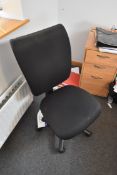 Black Fabric Upholstered Typist Chair