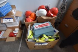 PPE and Signs, in three boxes