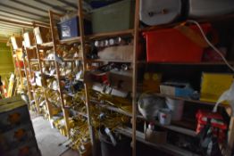 Residual Unlotted Loose Contents of Rack, including lighting cages, extension cables, tile