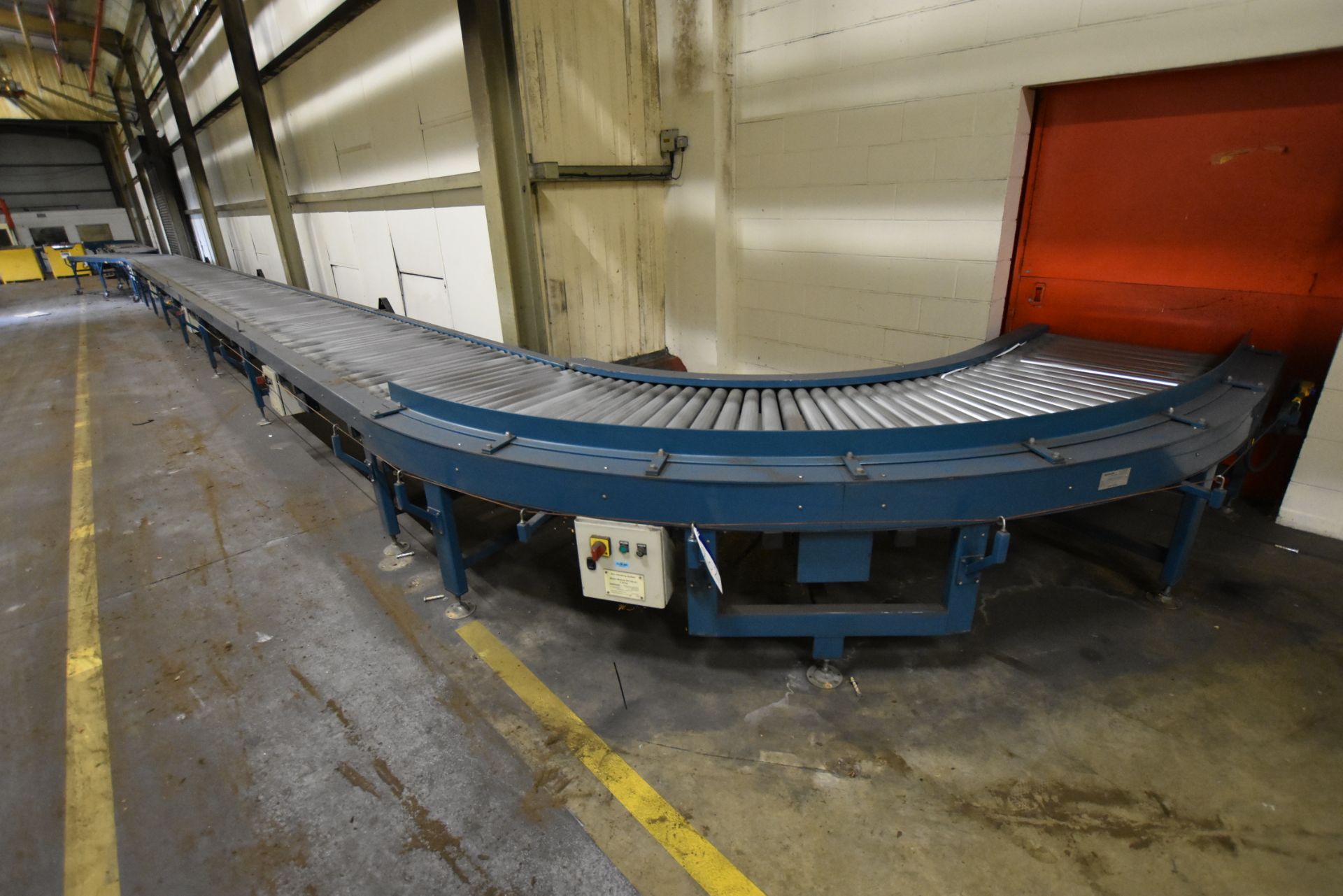 Bankside POWERED ROLLER CONVEYOR, approx. 45m long