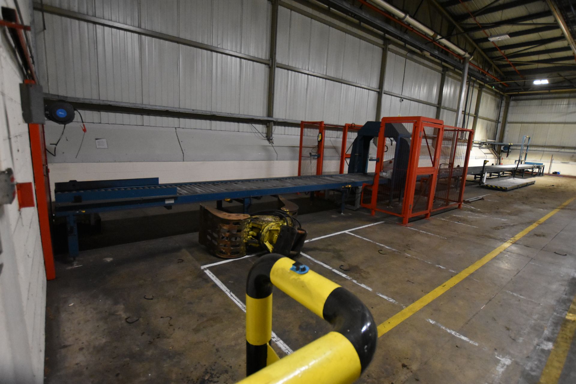 Bankside POWERED ROLLER CONVEYOR, approx. 27m long