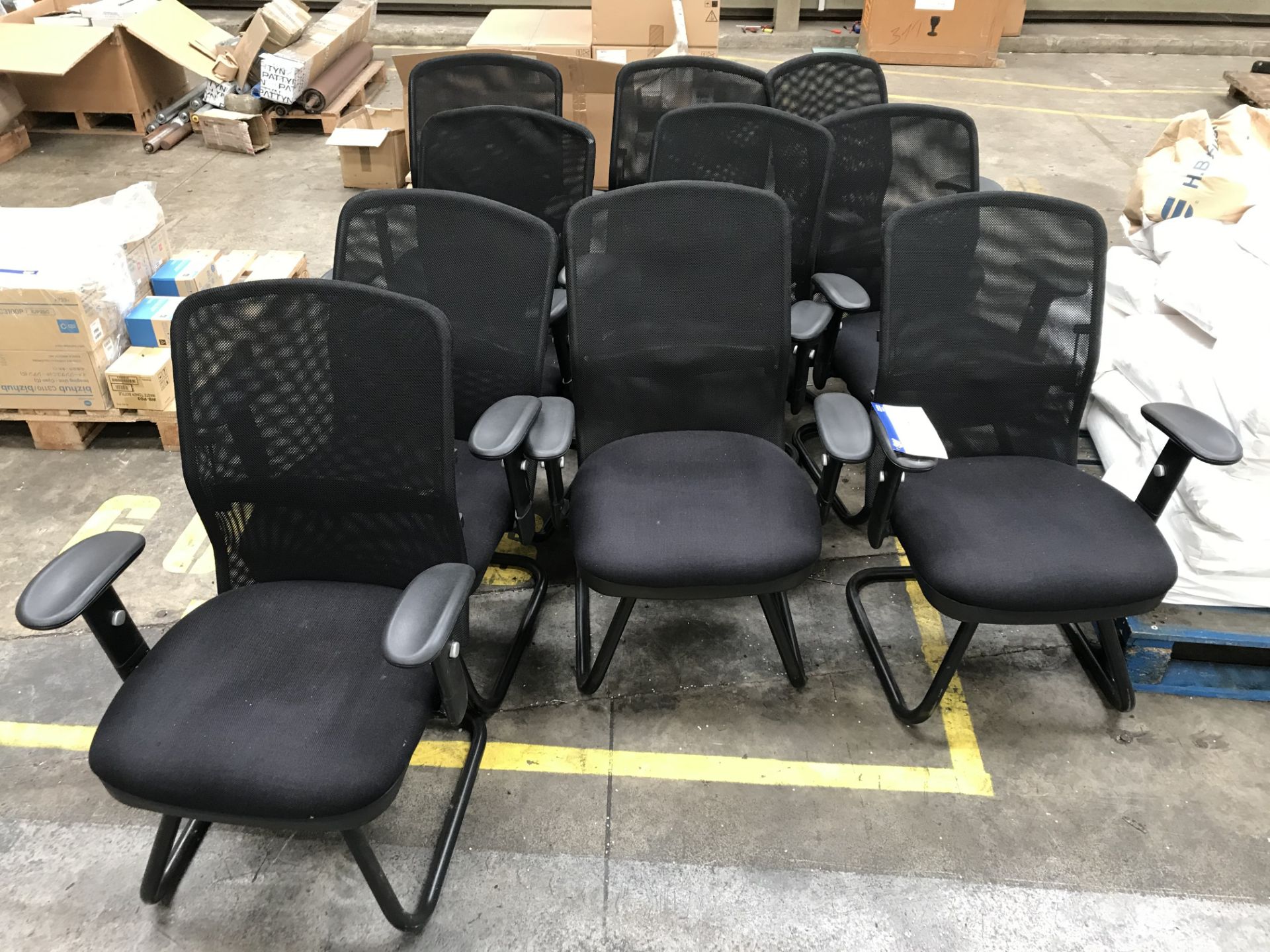 Ten Upholstered Office Armchairs, Black - Image 2 of 2
