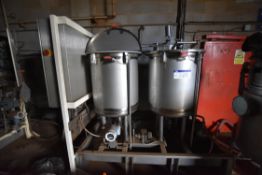 TWO STAINLESS STEEL FLAVOUR ADDITION TANKS¸ each a