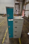 Steel Four Drawer Filing Cabinet, with three door