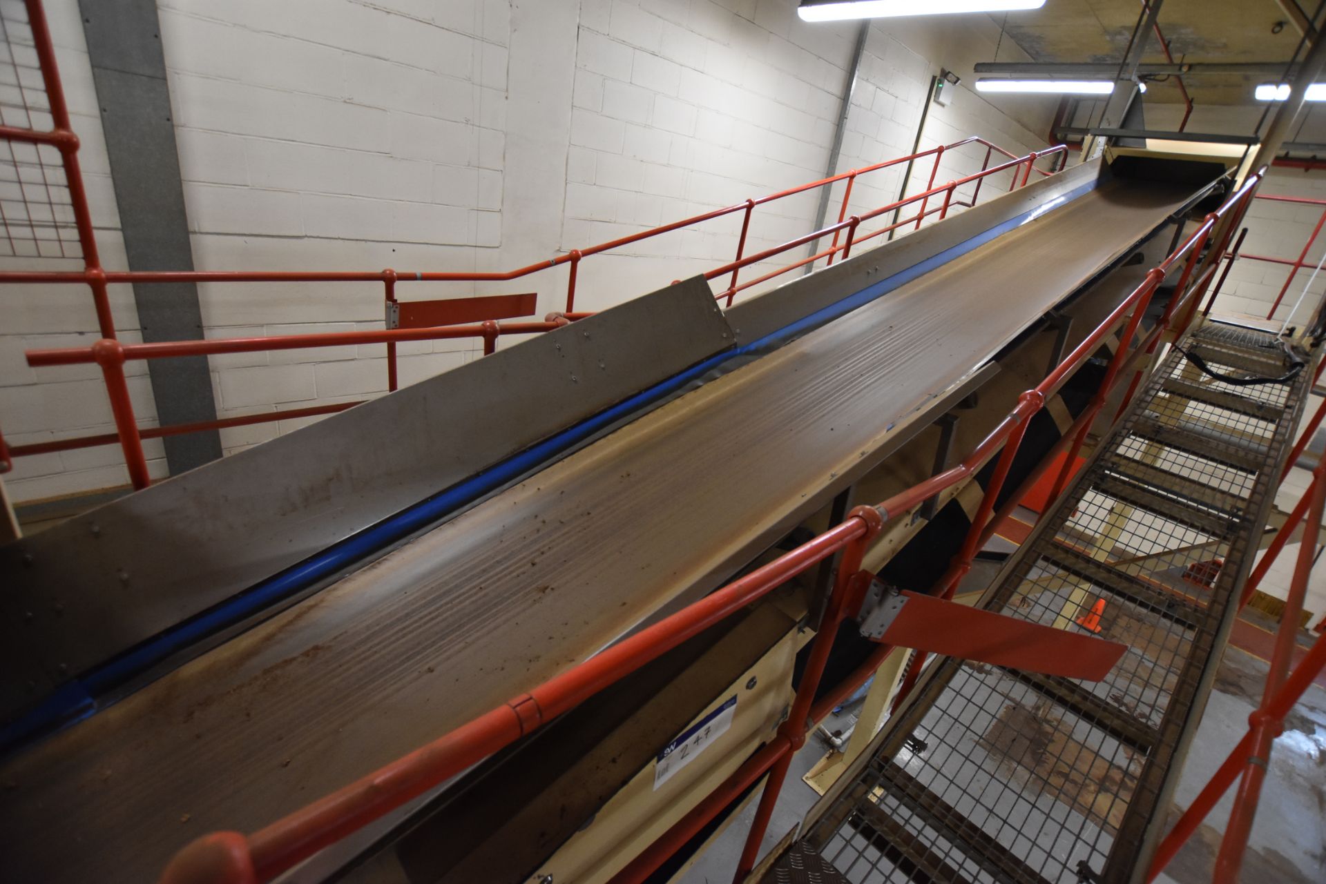 Inclined Trough Belt Conveyor, approx. 800mm wide