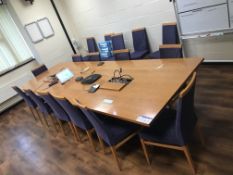 18 Oak Effect Framed & Upholstered Meeting Chairs