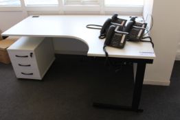 White Laminated 1.8m wide Steel Framed Desk Workst