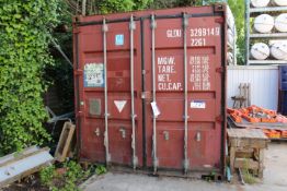 STEEL SHIPPING/CARGO CONTAINER, 6m long fitted two