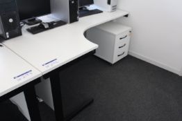 White Laminated 1.8m wide Steel Framed Desk Workst