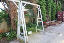 Steel A Frame Lifting Gantry, 2m wide with Carriag