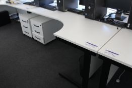 White Laminated 1.8m wide Steel Framed Desk Workst