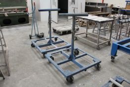 Pair of Mobile Height Adjustable Steel Trestles