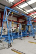 SWL 2T Steel A Frame Lifting Gantry, 5.2m wide fit