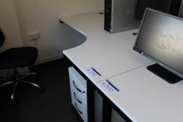 White Laminated 1.8m wide Steel Framed Desk Workst