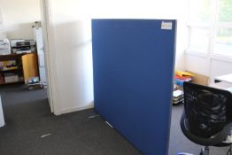 Blue Fabric Office Partition Screen, 1.8m wide x 1