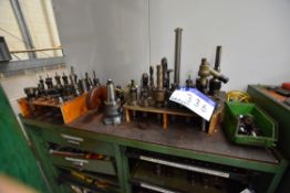 Assorted Tool Holders & Tooling, on top of cabinet